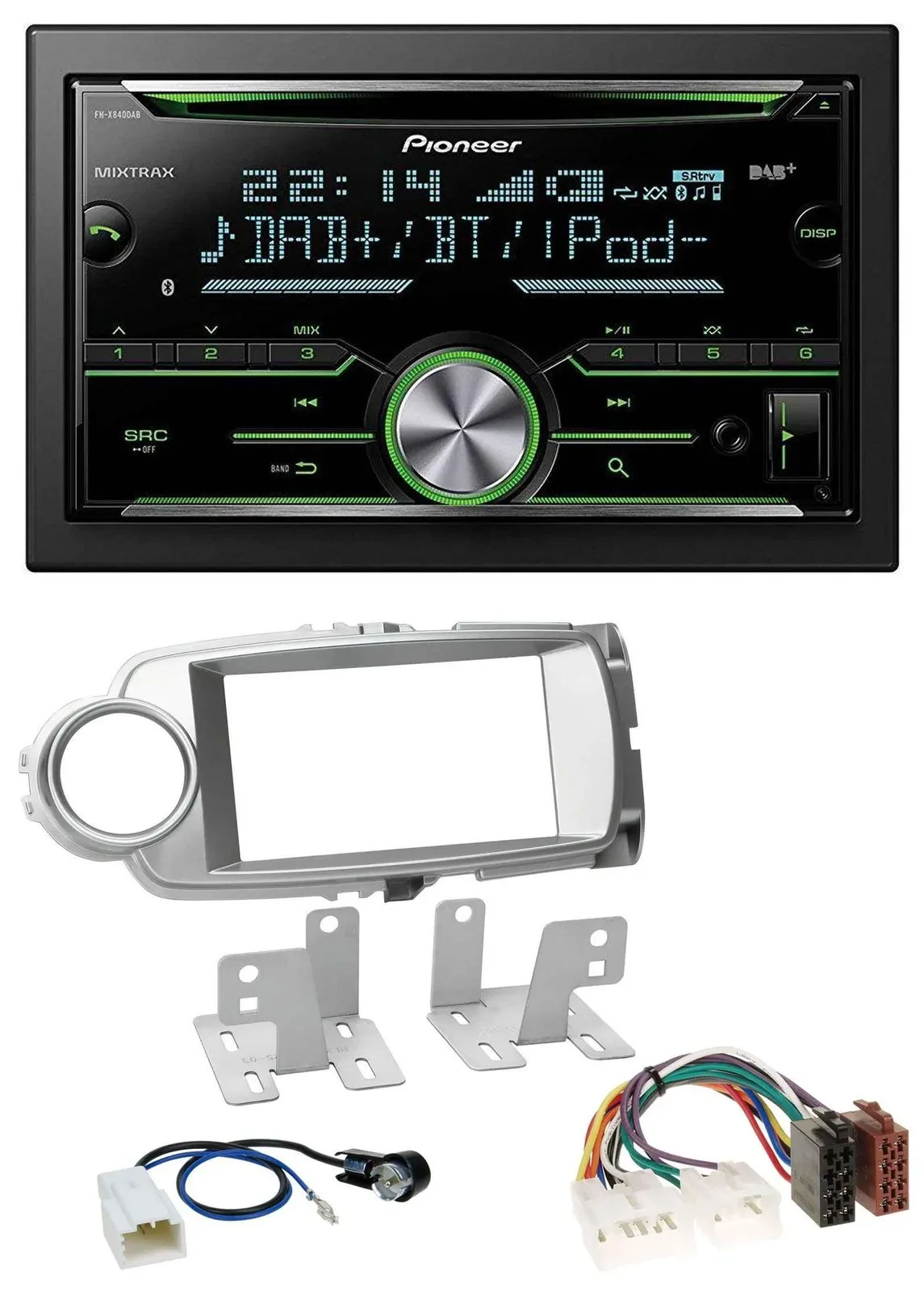 Pioneer Bluetooth MP3 DAB 2DIN USB CD Autoradio für Toyota Yaris 2011-2014 silbe