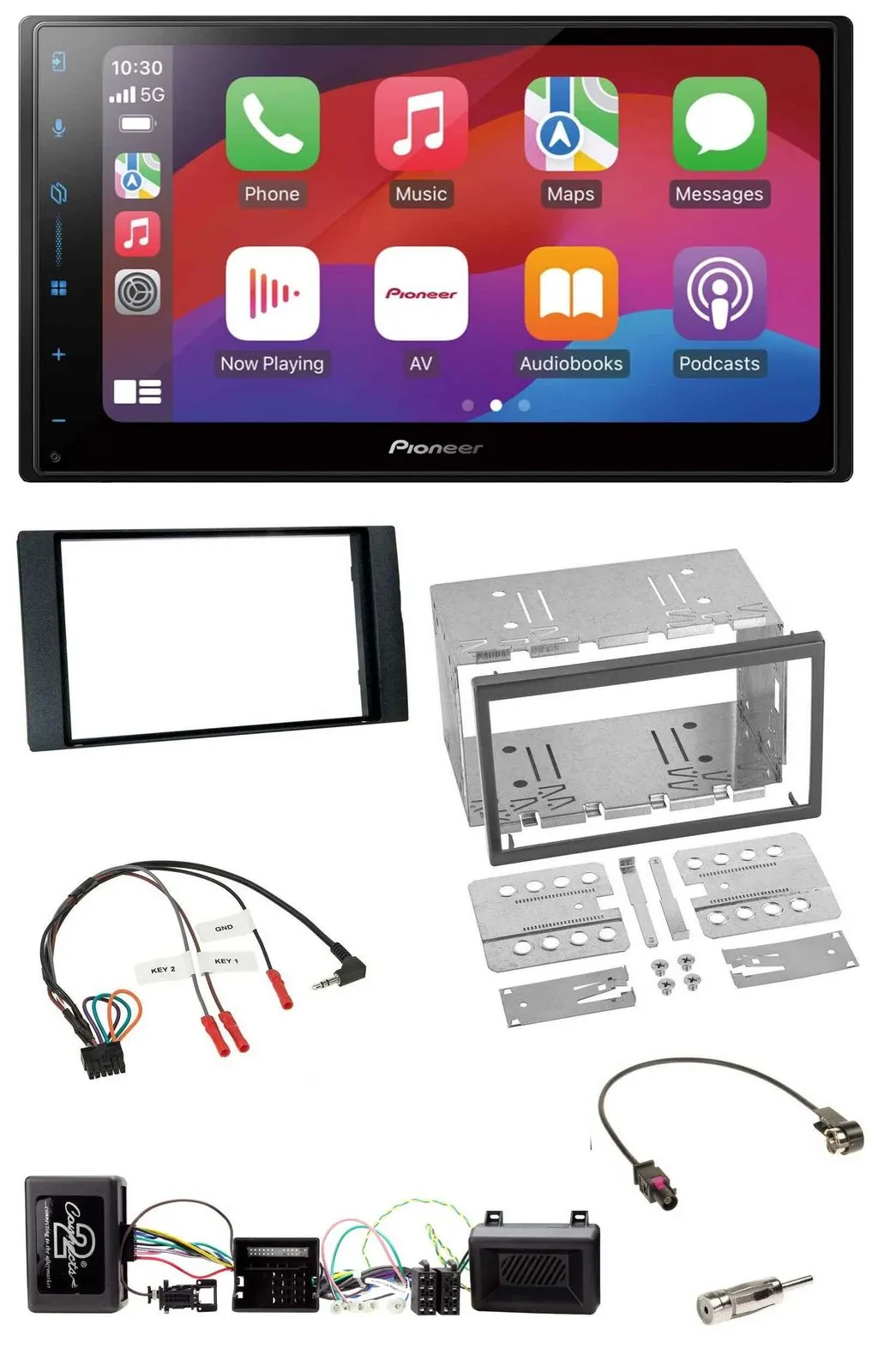 Pioneer DAB USB Lenkrad Bluetooth 2DIN Autoradio für Ford Kuga 2008-12 schwarz