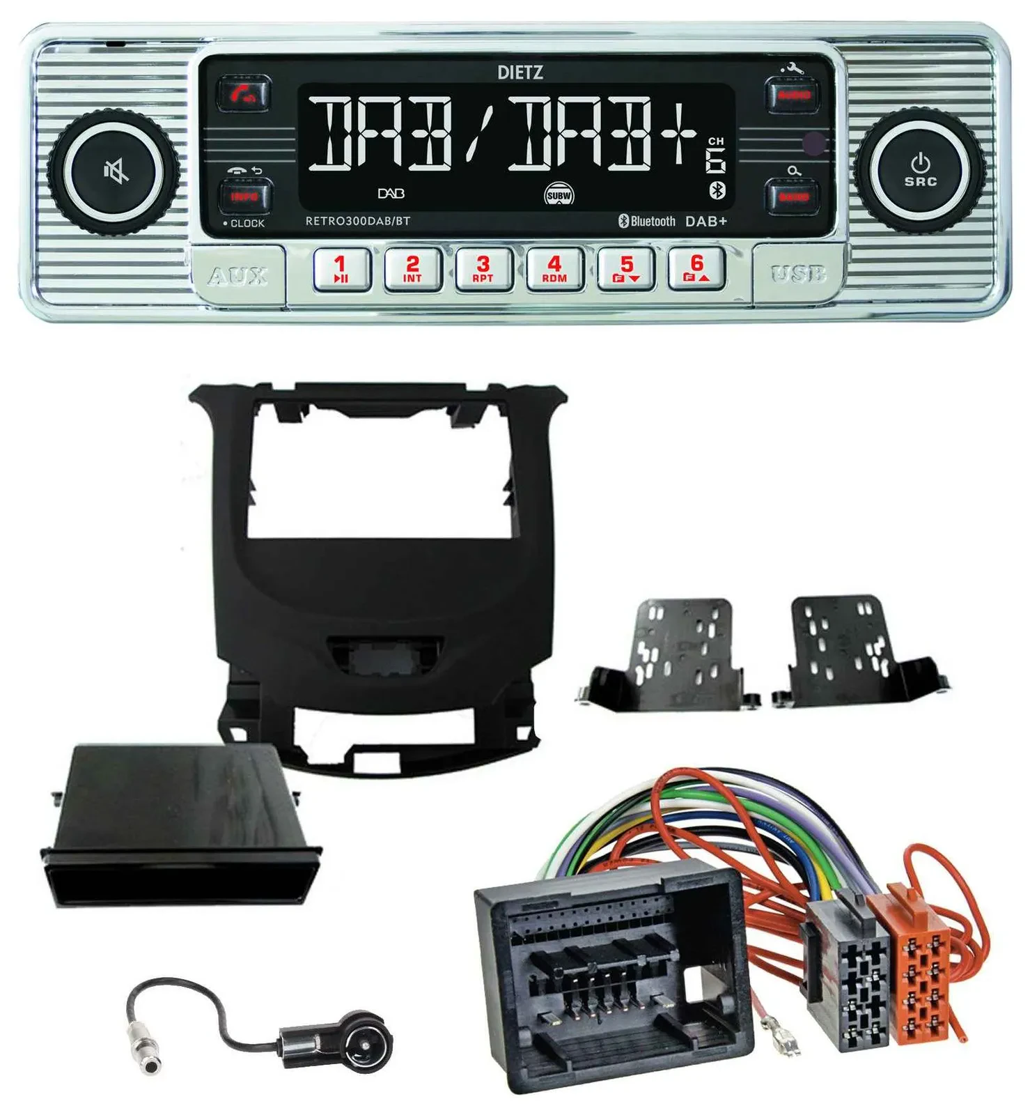 Автомагнитола для Chevrolet Cruze (с 2016) Dietz Bluetooth, MP3, DAB, USB, черный глянец