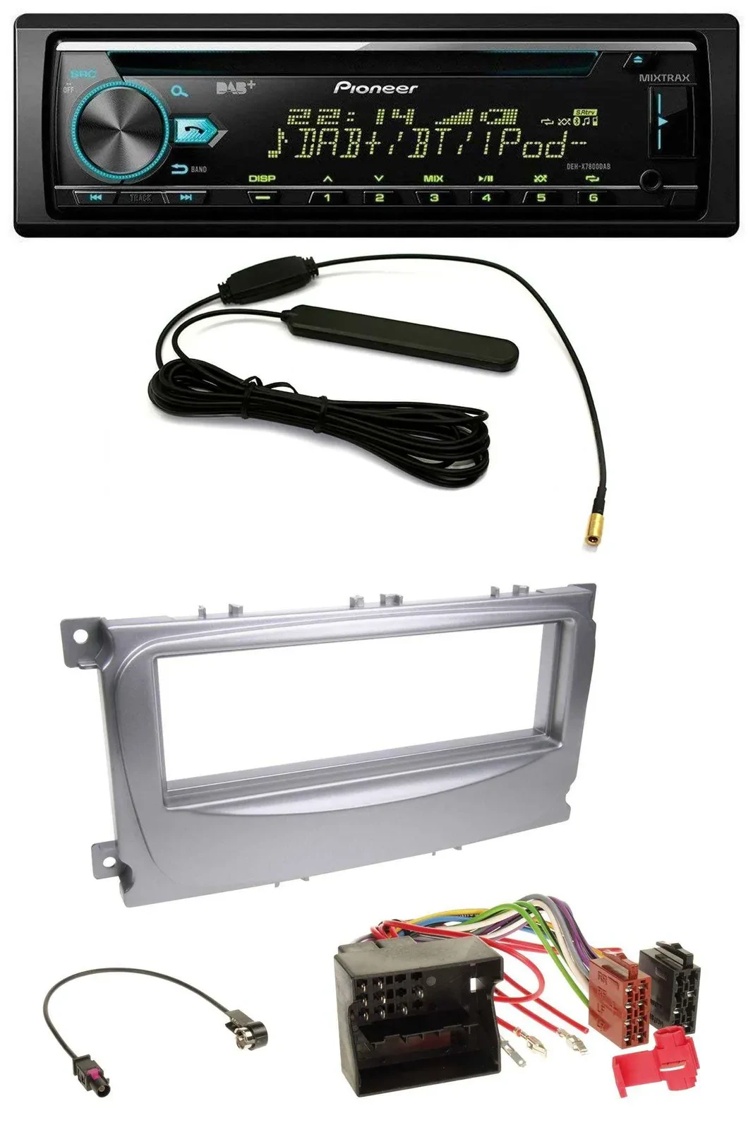 Pioneer CD MP3 AUX DAB USB Autoradio für Ford S-Max Mondeo 07-14 silber