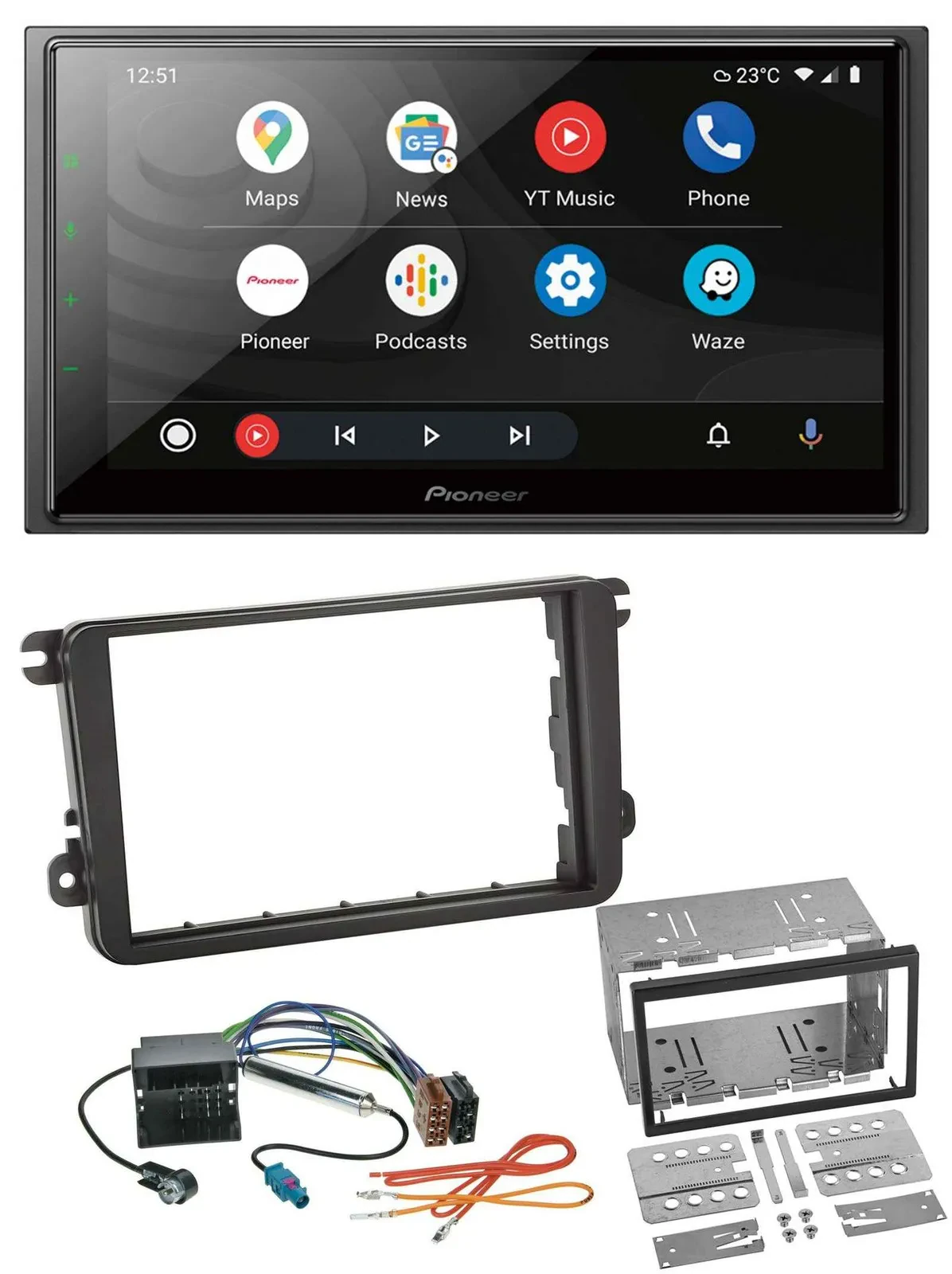 Pioneer USB 2DIN DAB MP3 Bluetooth Autoradio für VW Amarok ab 10 Beetle ab 11 EO