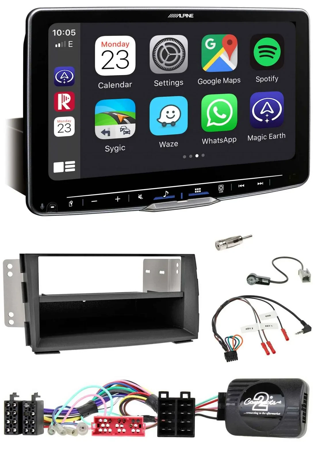 Автомагнитола для Kia Venga (2010–2019) Alpine Bluetooth USB DAB совместима с управлением на руле