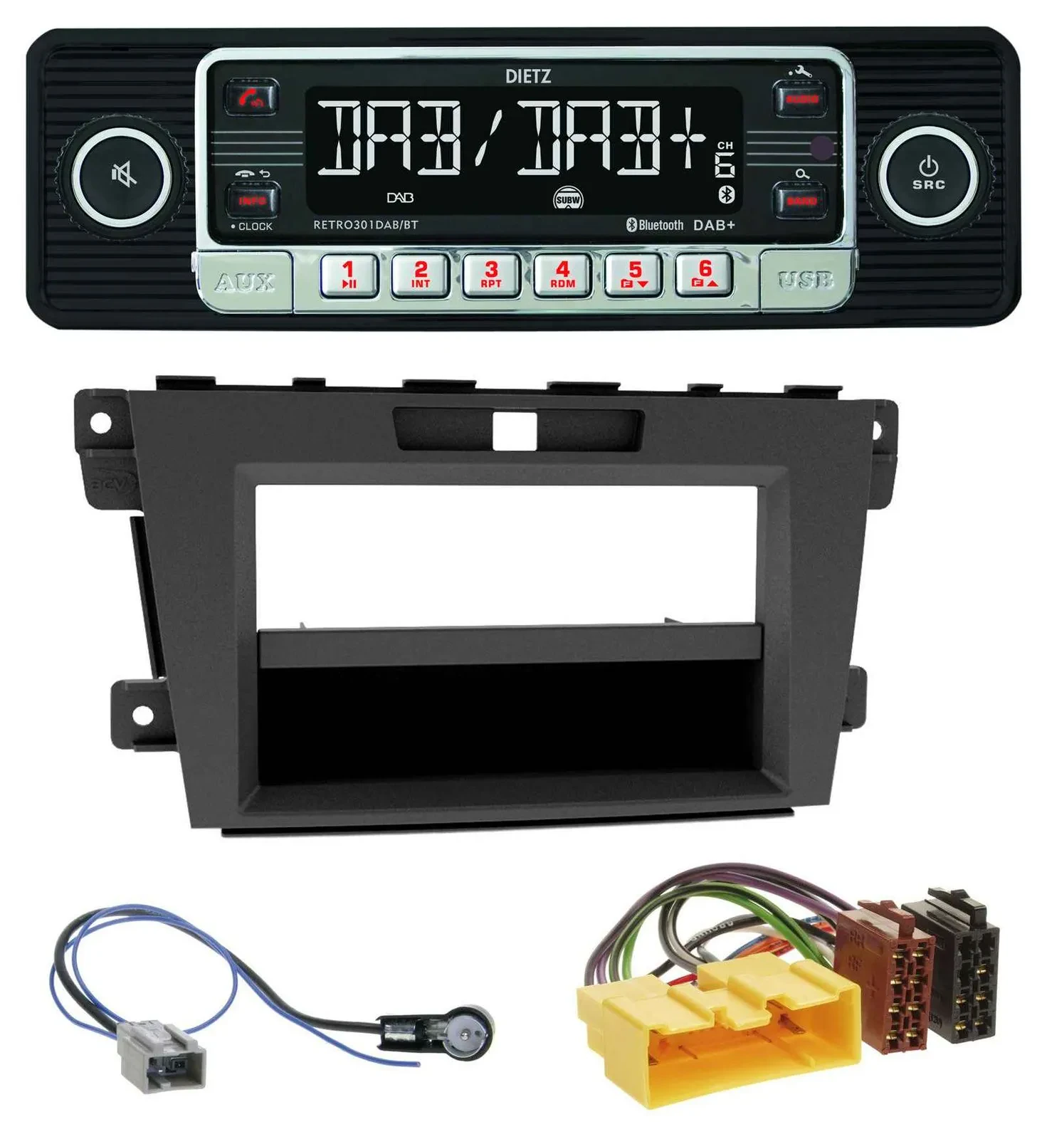 Dietz USB DAB MP3 Bluetooth Autoradio für Mazda CX-7 (2009-2013)