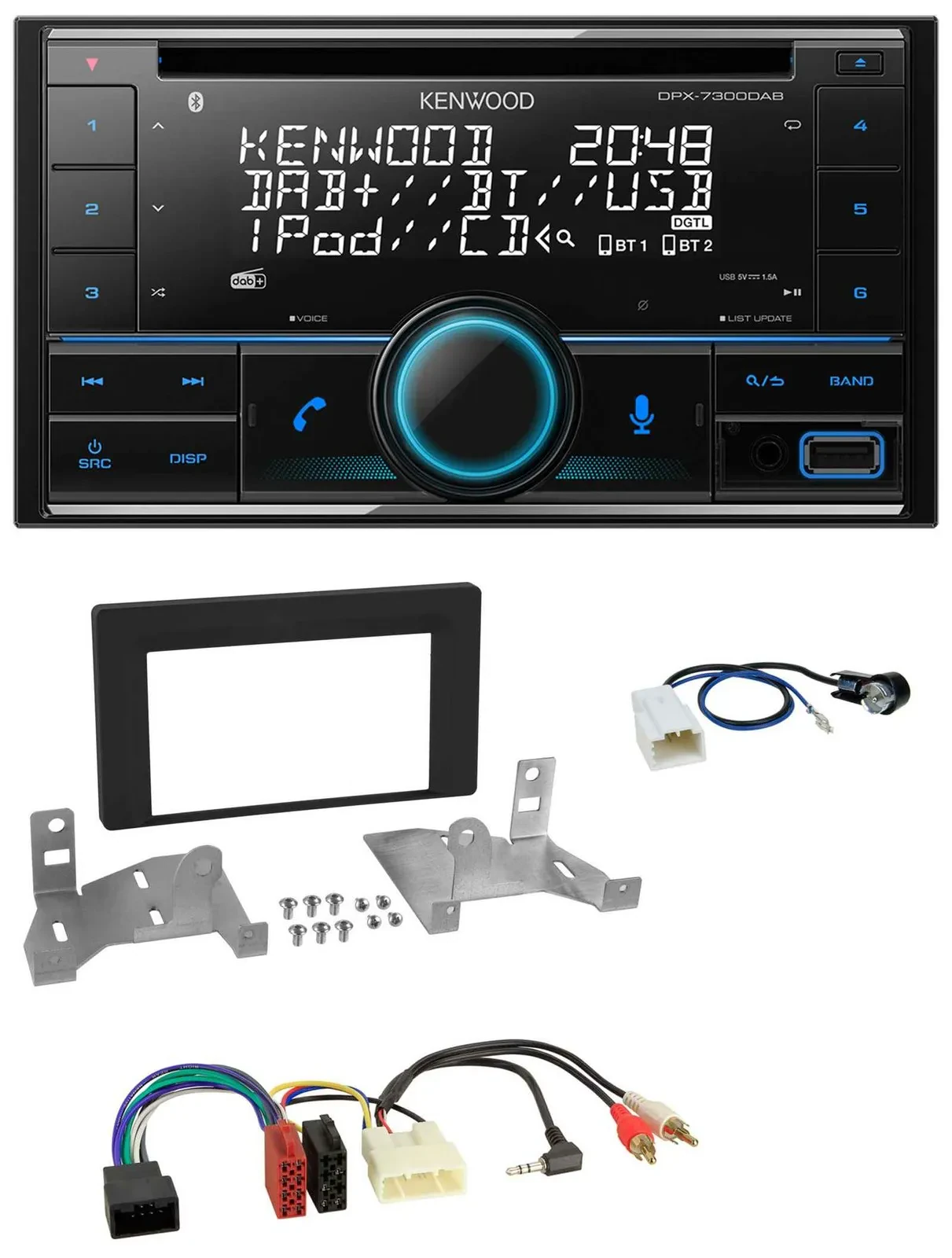 Kenwood CD 2DIN DAB USB MP3 Bluetooth Autoradio für Toyota Aygo ab 2022 AB7 schw