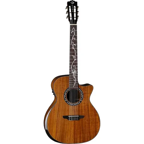 Электроакустическая гитара Luna Vineyard Koa Bevel Nylon-String Cutaway Acoustic-Electric Gloss Natural