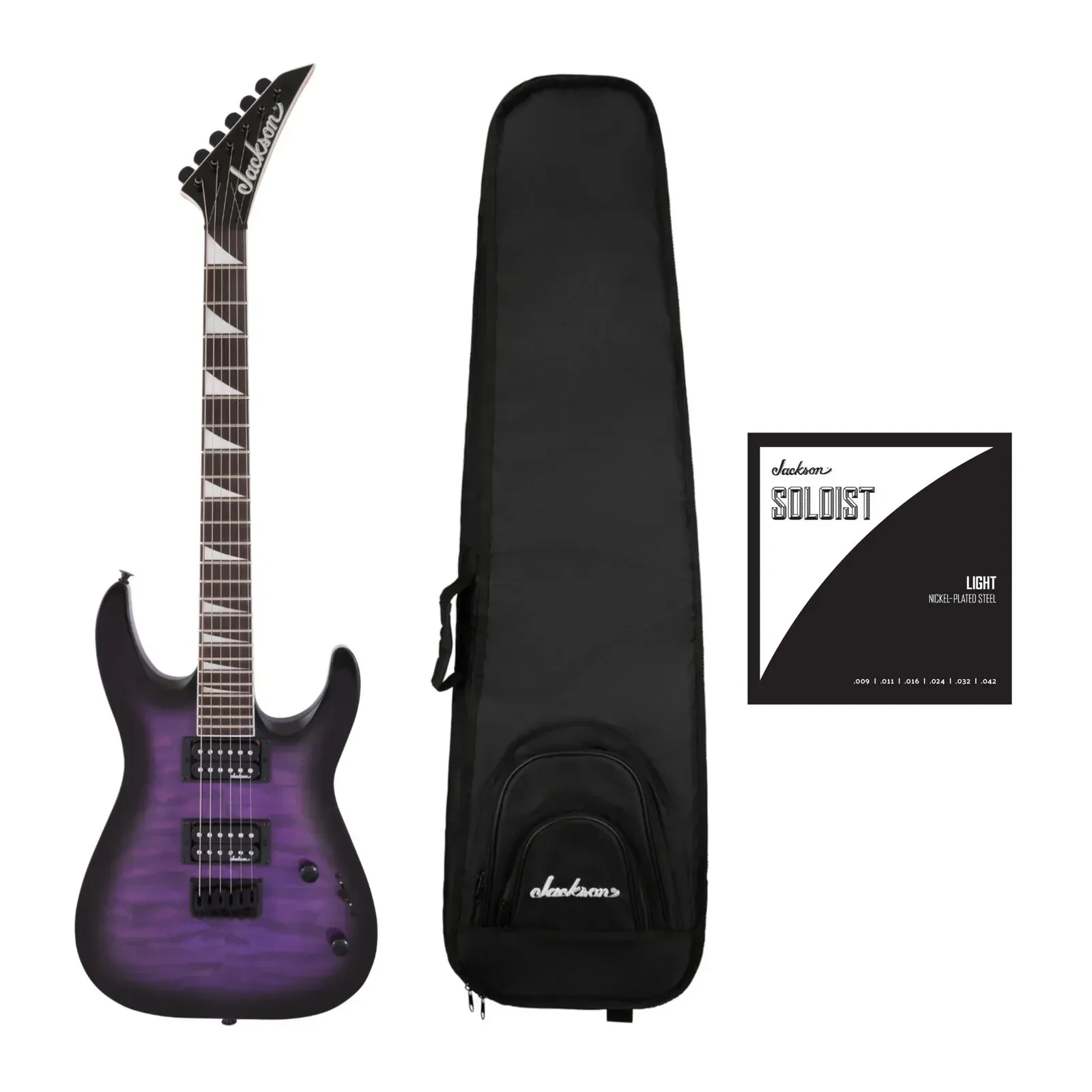 Jackson JS Series Dinky Arch Top Guitar Purple Burst with Bag and Strings