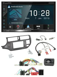 Kenwood DAB TMC USB 2DIN Lenkrad Bluetooth Navigation für Kia Rio 11-15 UB anthr