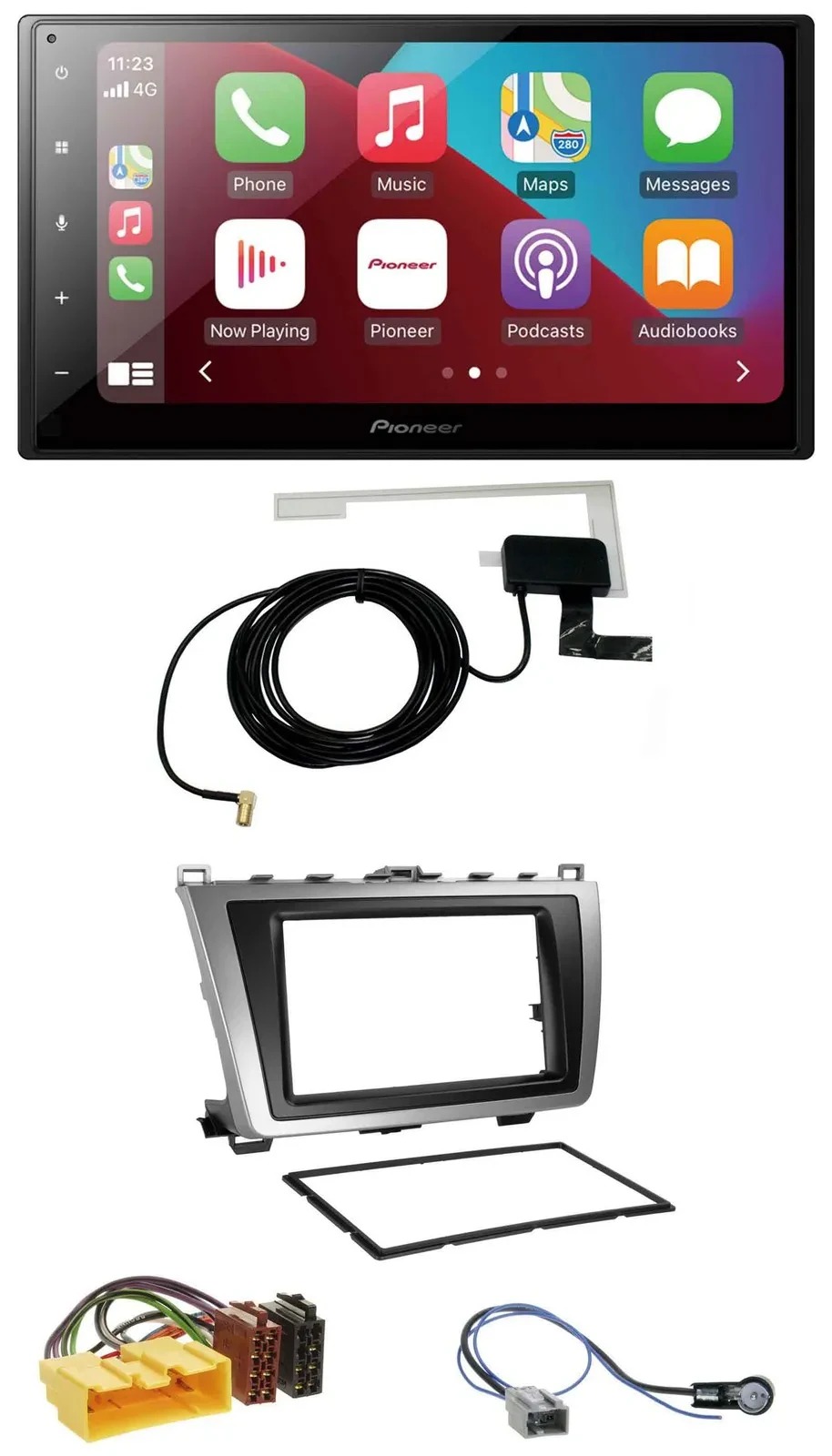 Автомагнитола Pioneer USB Bluetooth DAB MP3 2-DIN для Mazda 6 2008–2012 черно-серебристая