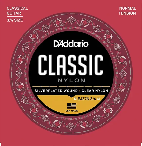 Струны для классической гитары D'Addario EJ27N 3/4 28-43