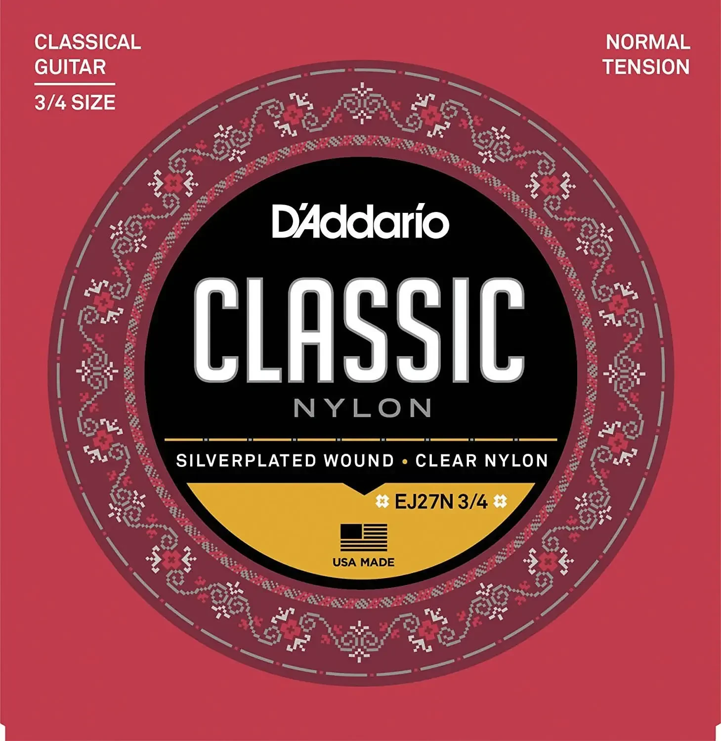 Струны для классической гитары D'Addario EJ27N 3/4 28-43