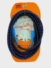 Инструментальный кабель Henry Heller 10 ft (3.05 м) 1/4" jack черно-синий tweed