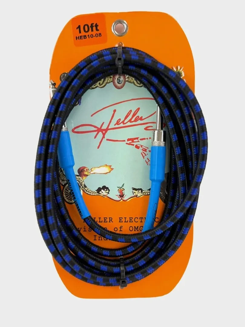 Инструментальный кабель Henry Heller 10 ft (3.05 м) 1/4" jack черно-синий tweed