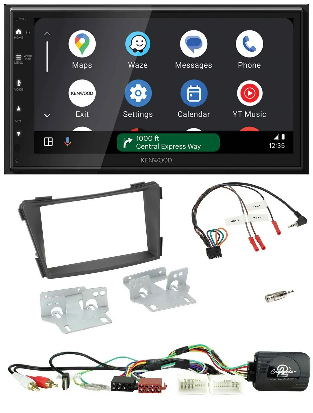 Kenwood DAB Bluetooth USB Lenkrad 2DIN Autoradio für Hyundai i40 11-19 AUX USB s
