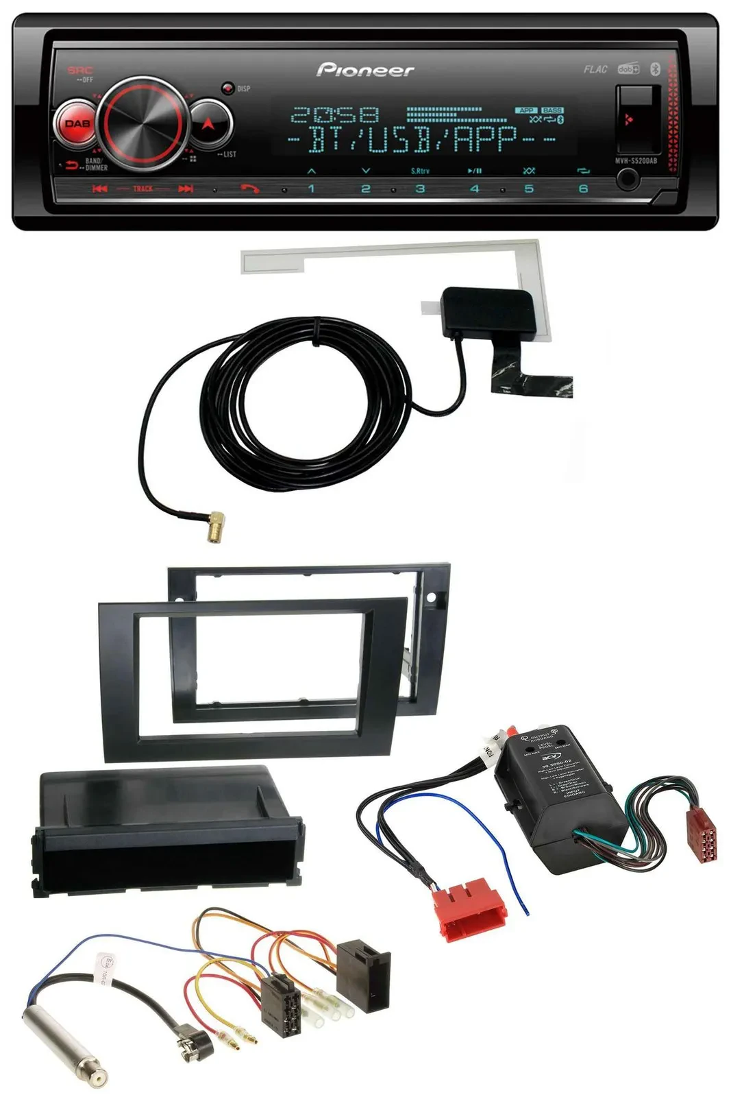 Автомагнитола Pioneer Bluetooth, DAB, USB, MP3 для Audi A4 B6/B7 (2000–2008)