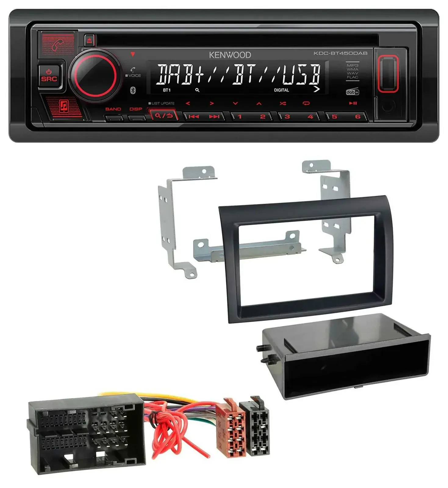 Автомагнитола для Citroen Jumper (с 2014) и Fiat Ducato Kenwood CD, USB, Bluetooth, DAB