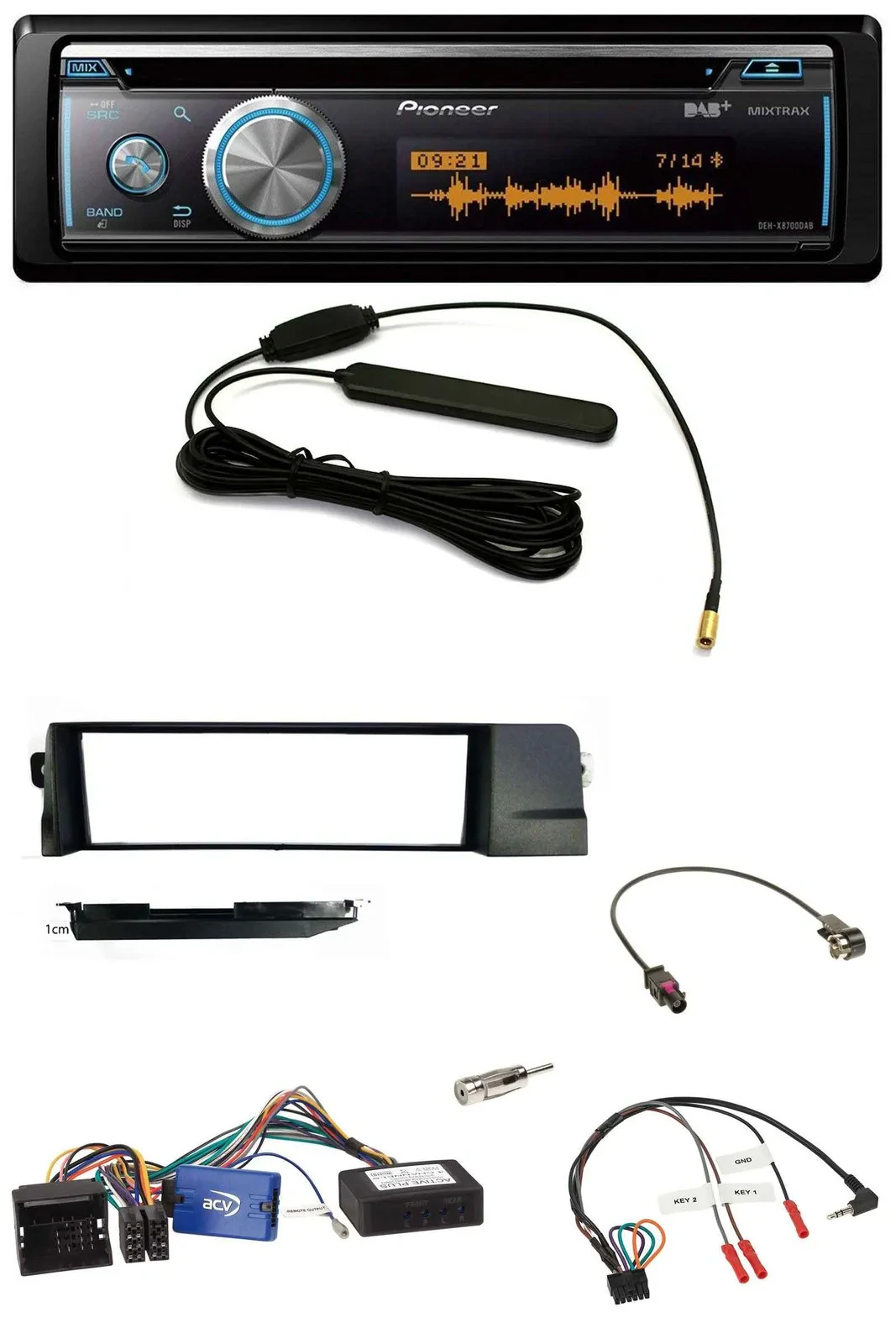 Pioneer CD USB Bluetooth DAB Lenkrad Autoradio für BMW 3er 01-07 E46 schwarz HQ