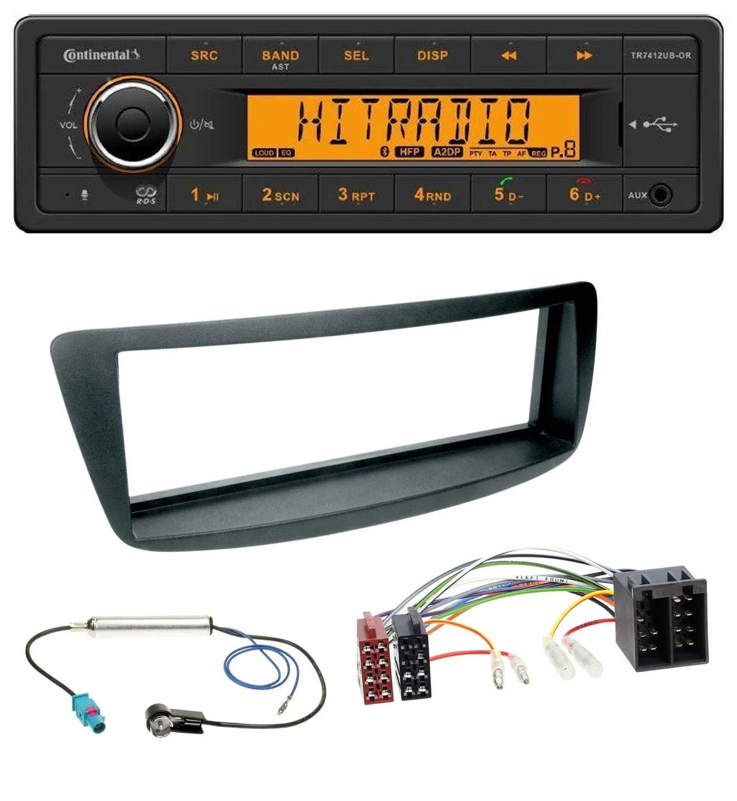 Continental MP3 Bluetooth AUX USB Autoradio für Citroen C1 Peugeot 107 Fakra Pha