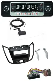 Dietz DAB Bluetooth USB MP3 Autoradio für Ford C-Max Kuga matt schwarz
