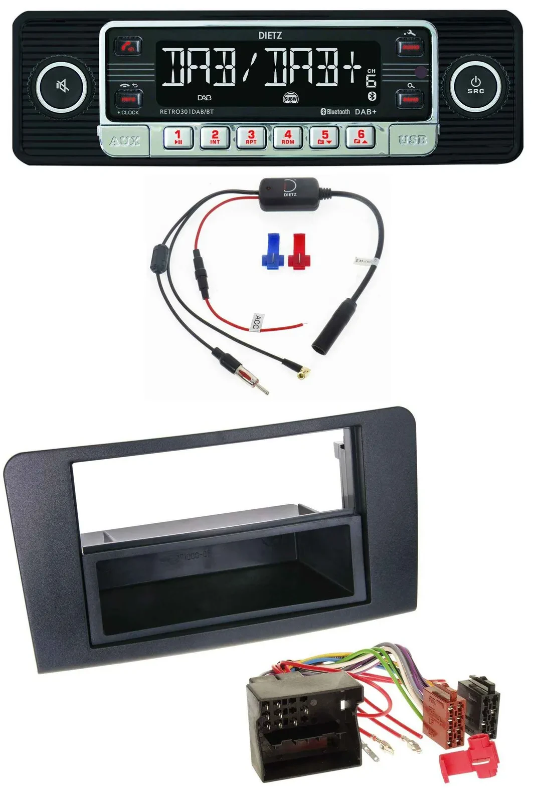 Dietz MP3 DAB Bluetooth USB Autoradio für Mercedes ML (ab 2006)