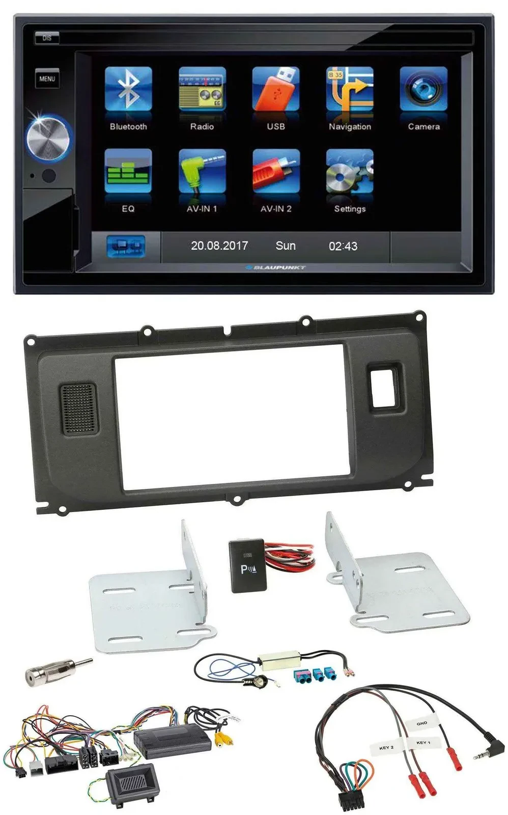 Blaupunkt SD Bluetooth 2DIN MP3 USB Lenkrad Autoradio für Land Rover Evoque ab 2