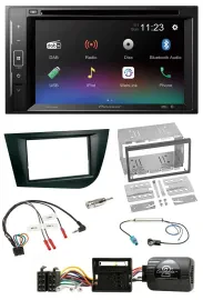 Pioneer Bluetooth Lenkrad USB 2DIN DAB DVD Autoradio für Seat Leon 2005-2009 sch