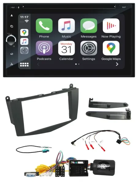 Blaupunkt USB DAB Bluetooth 2DIN TMC Lenkrad Navigation für Mercedes C-Klasse 07