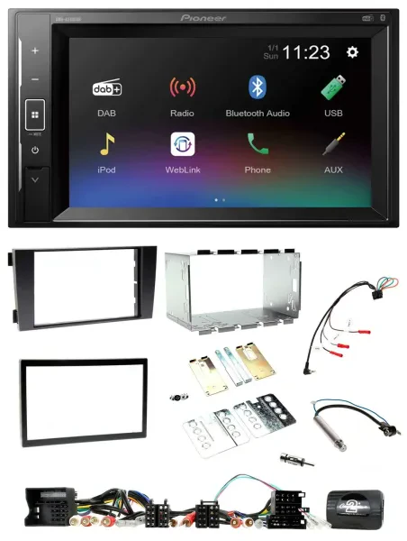 Pioneer DAB Lenkrad 2DIN Bluetooth USB Autoradio für Audi A6 C5 2001-2004 Aktivs