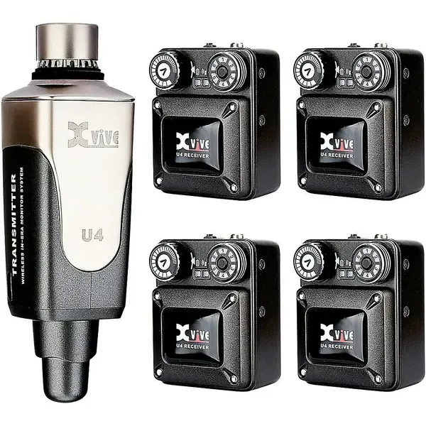 Микрофонная радиосистема персонального мониторинга  XVive U4R4 In-Ear Monitor Wireless System Transmitter One and Four Receiver