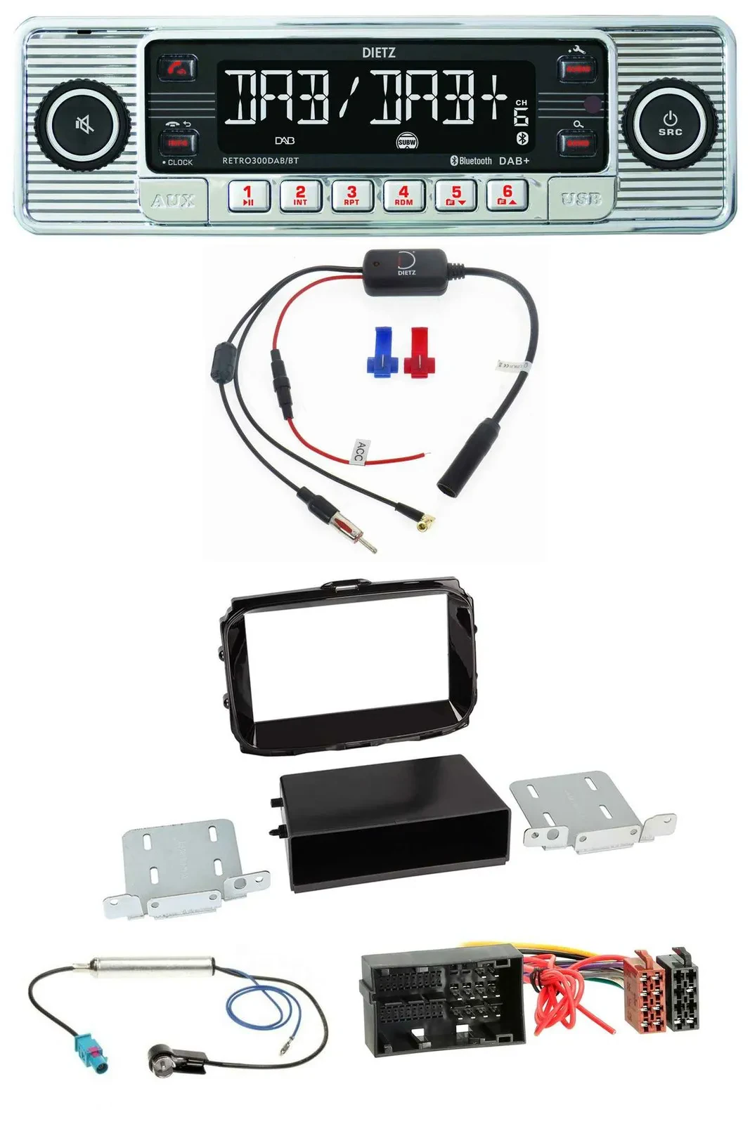 Dietz DAB USB MP3 Bluetooth Autoradio für Alfa Giulietta 52 Pin ab 13 piano