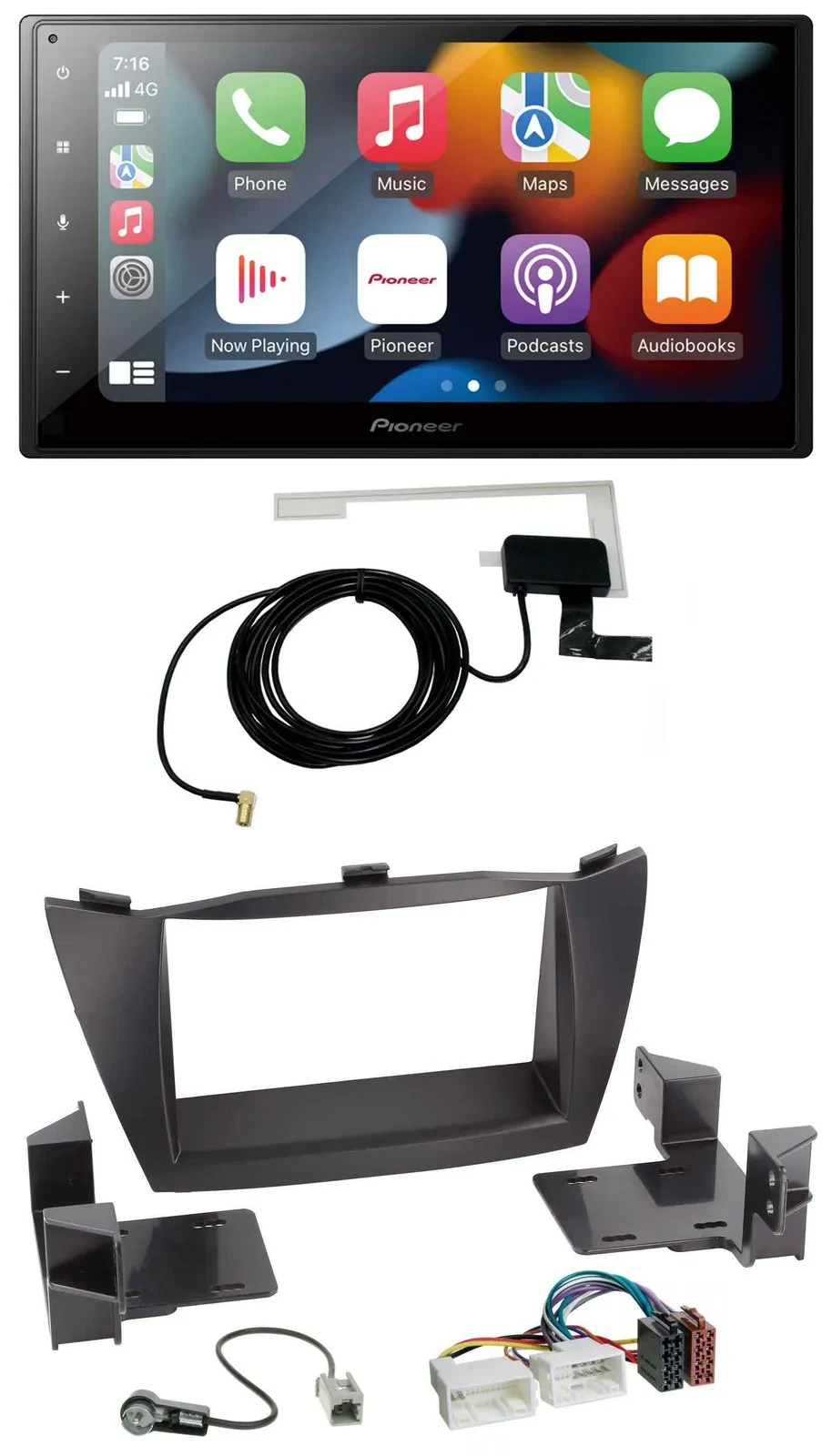 Pioneer MP3 USB Bluetooth DAB 2DIN Autoradio für Hyundai ix35 (2010-2013)