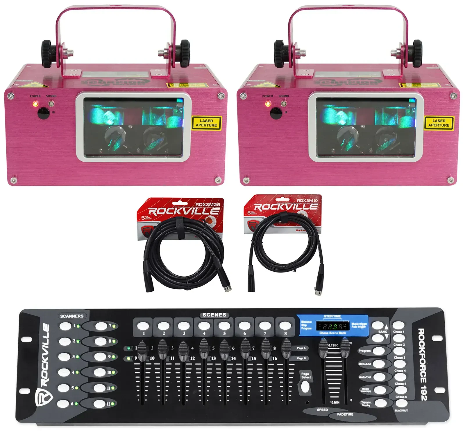 Лазер Chauvet DJ Scorpion Dual RGB ILS с DMX-пультом и кабелем (пара)