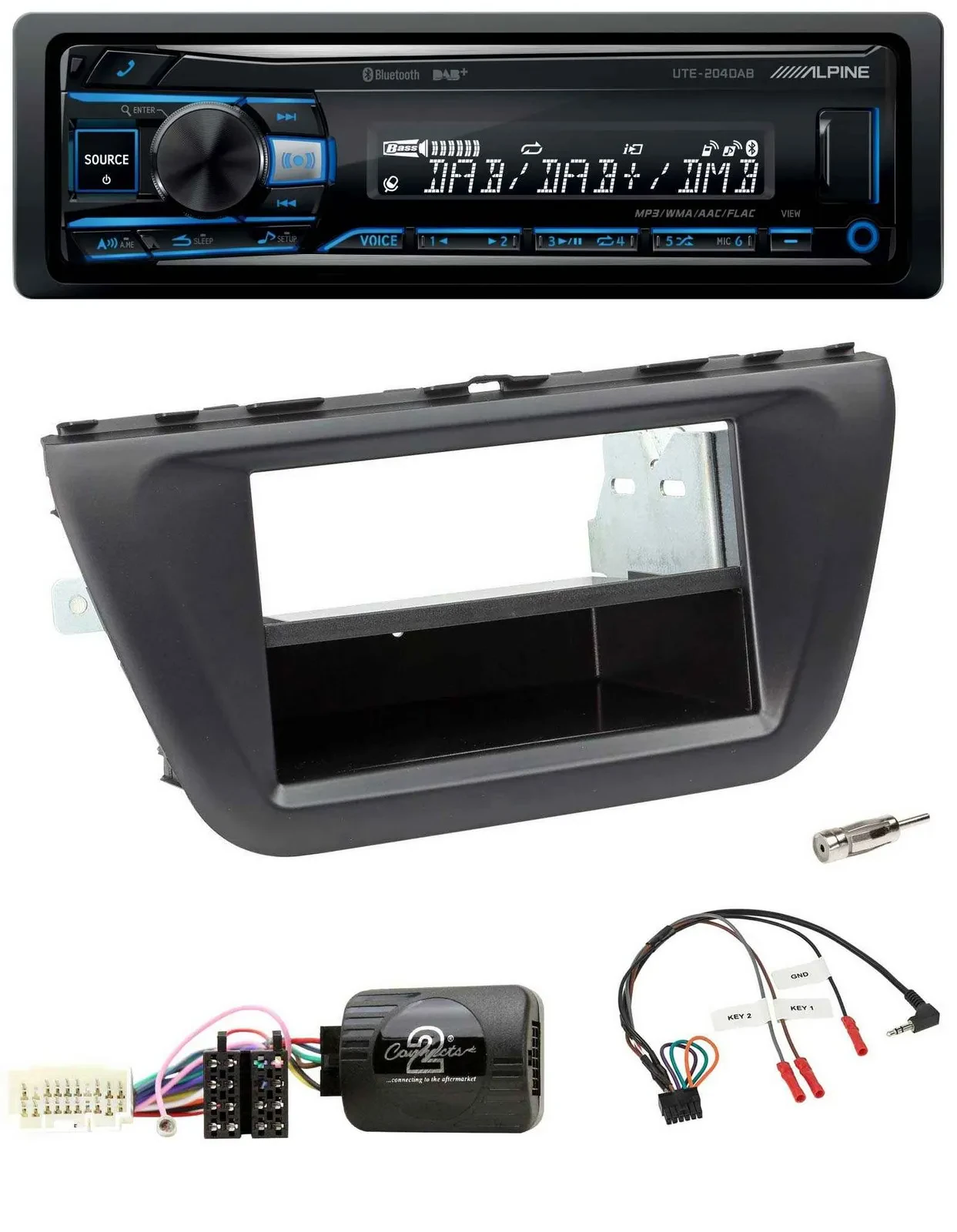 Alpine USB Bluetooth DAB Lenkrad Autoradio für Suzuki SX4 (ab 2013)