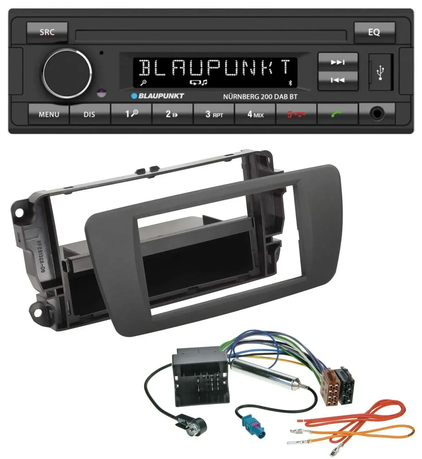 Blaupunkt USB DAB MP3 Bluetooth Autoradio für Seat Ibiza (ab 12) - tuam grey