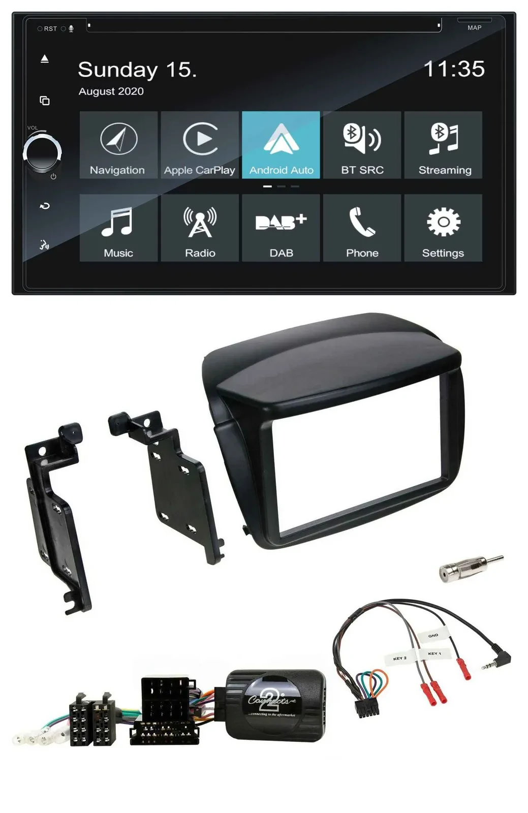 Blaupunkt 2DIN Lenkrad TMC Bluetooth USB DAB Navigation für Fiat Doblo ab 2010 O