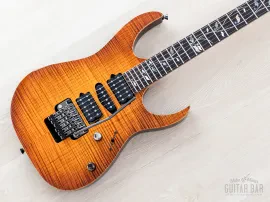 2015 Ibanez J. Custom RG8570Z AAA Flame Maple Top w/ Vine Inlay, Case