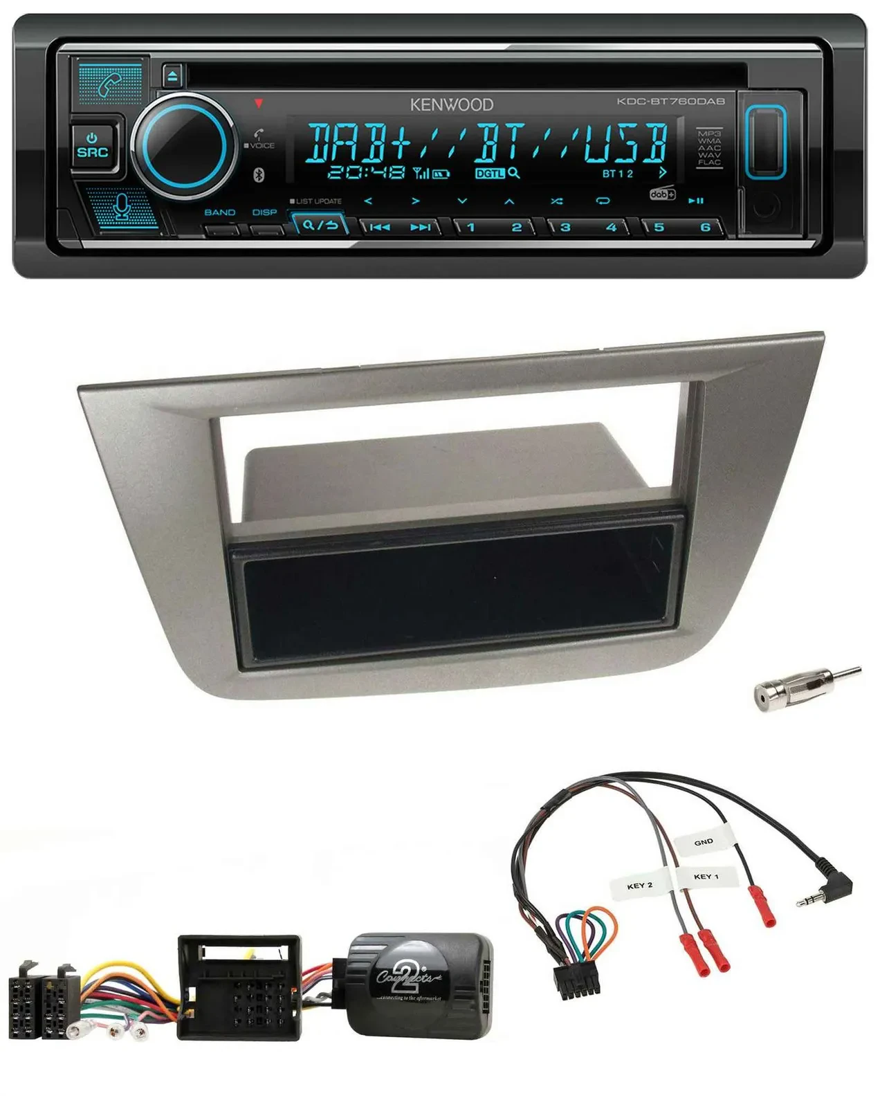 Kenwood Lenkrad Bluetooth DAB USB CD Autoradio für Seat Toledo Altea 2004-2009 a