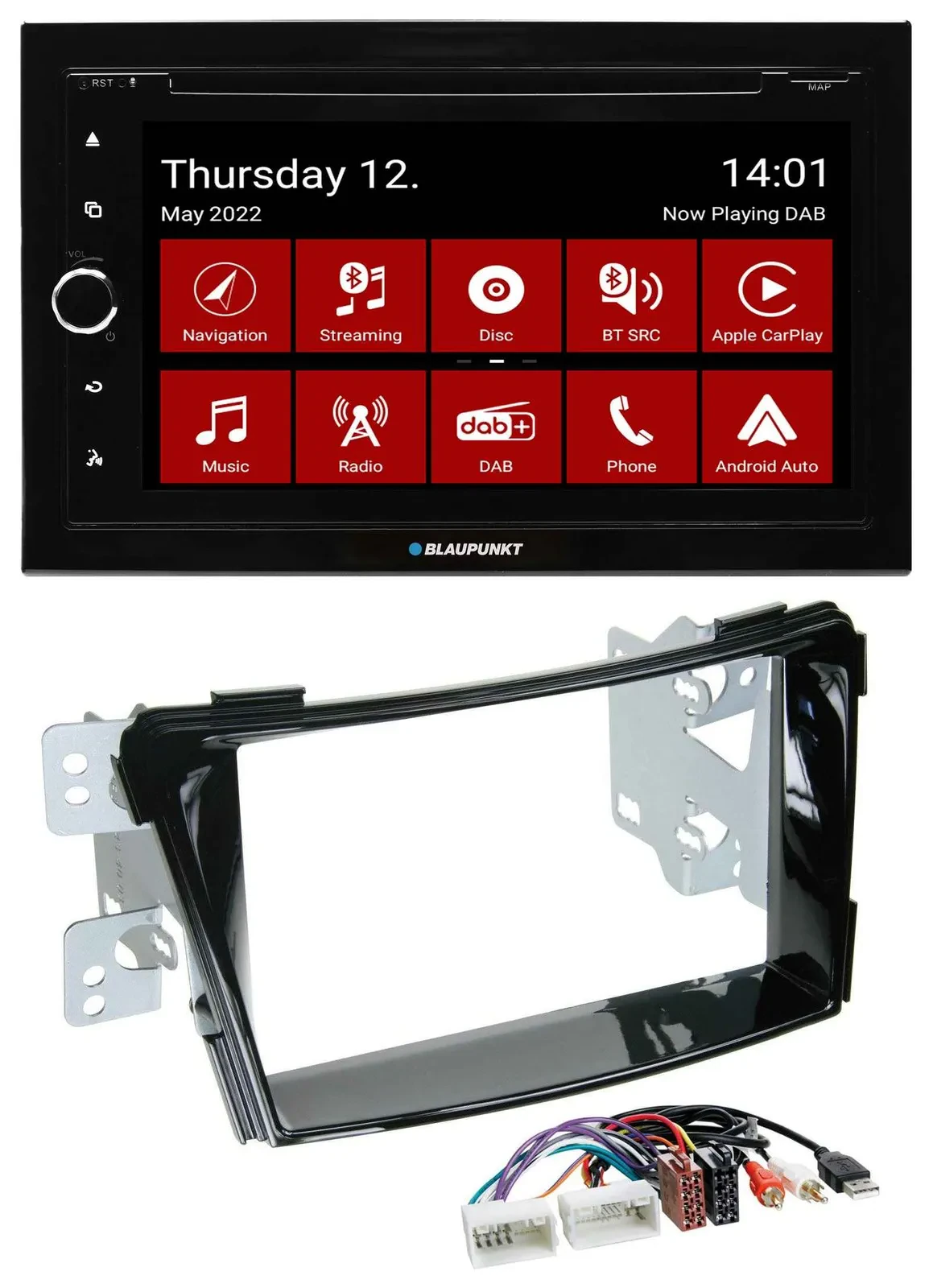 Blaupunkt MP3 DVD Bluetooth DAB 2DIN USB Autoradio für Hyundai i40 ab 11 VF Klav