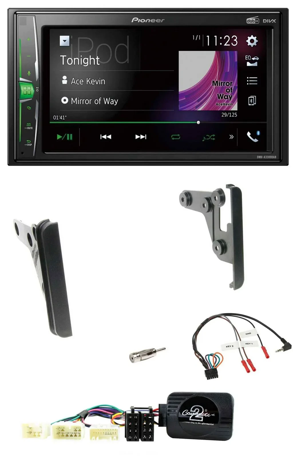 Pioneer 2DIN Lenkrad DAB USB Bluetooth Autoradio für Toyota RAV 4 2001-2005