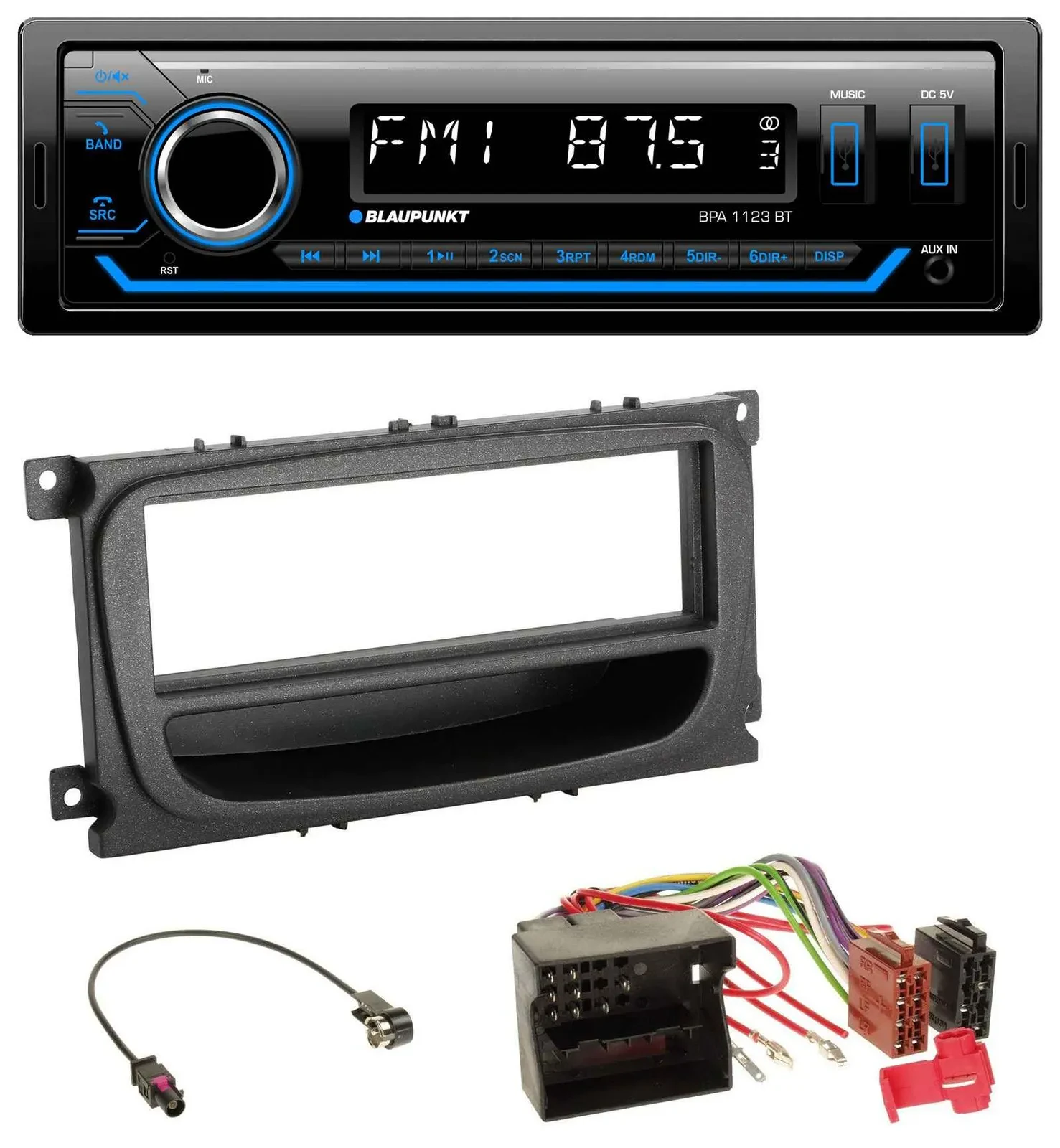 Blaupunkt MP3 Bluetooth USB AUX Autoradio für Ford C-Max Focus Galaxy ab 2007 Ab