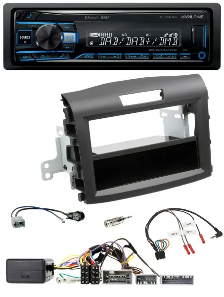 Alpine USB Bluetooth DAB Lenkrad Autoradio für Honda CR-V ab 2013 schwarz
