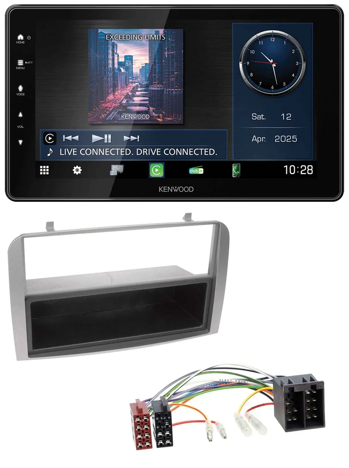 Kenwood MP3 Bluetooth USB DAB Autoradio für Alfa Romeo 147 GT silber Ablagefach