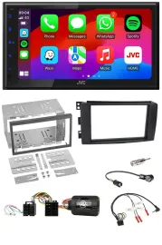 JVC Bluetooth USB Lenkrad 2DIN DAB Autoradio für Smart ForFour 2004-2006