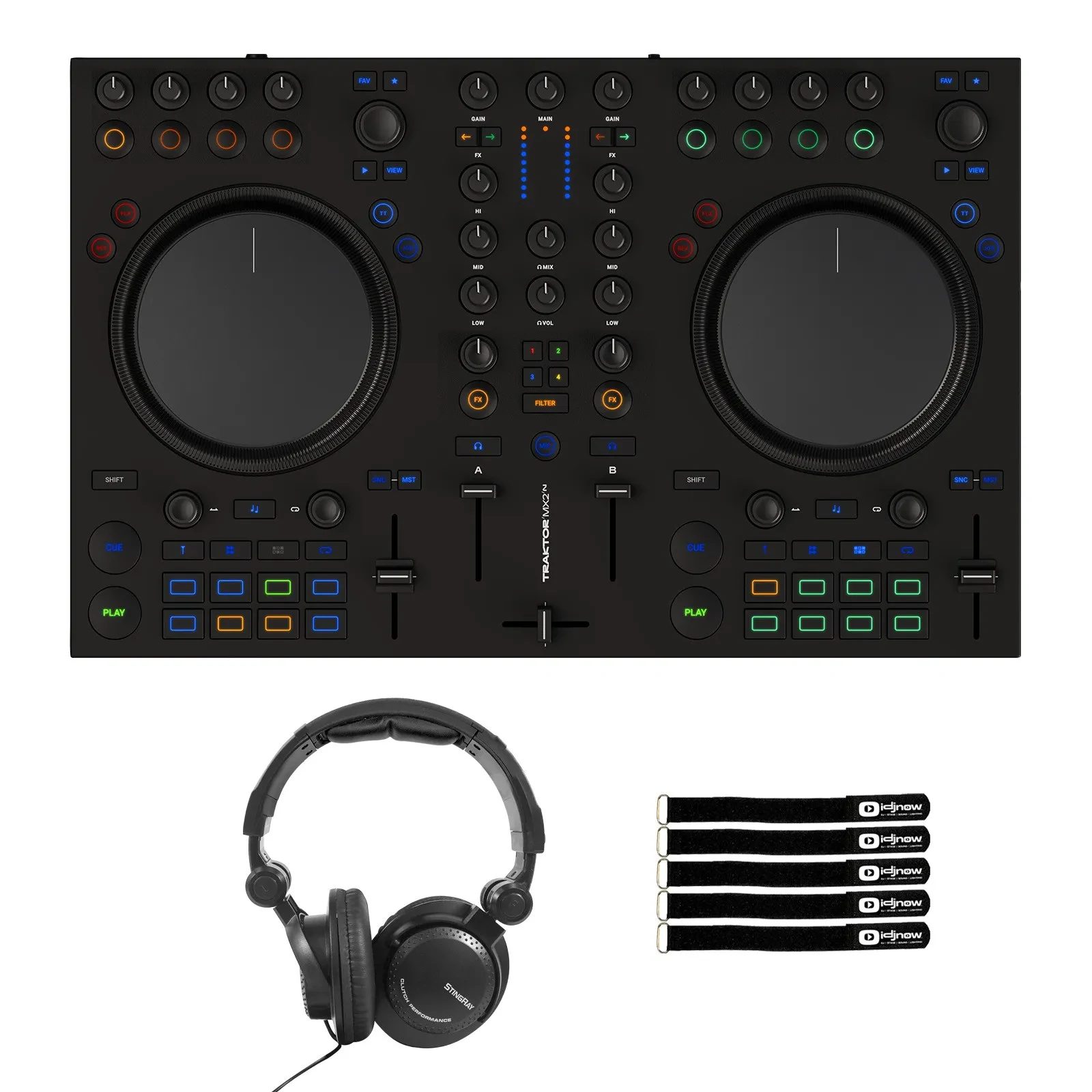 Native Instruments Traktor MX2 2 Channel Creative DJ Controller w Headphones