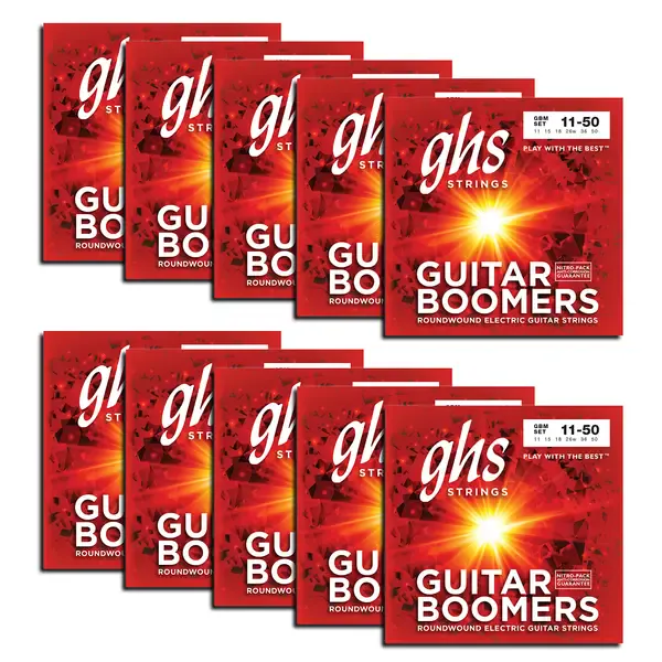 Струны для электрогитары GHS Strings GBM-10 Boomers 11-50 (10 упаковок)