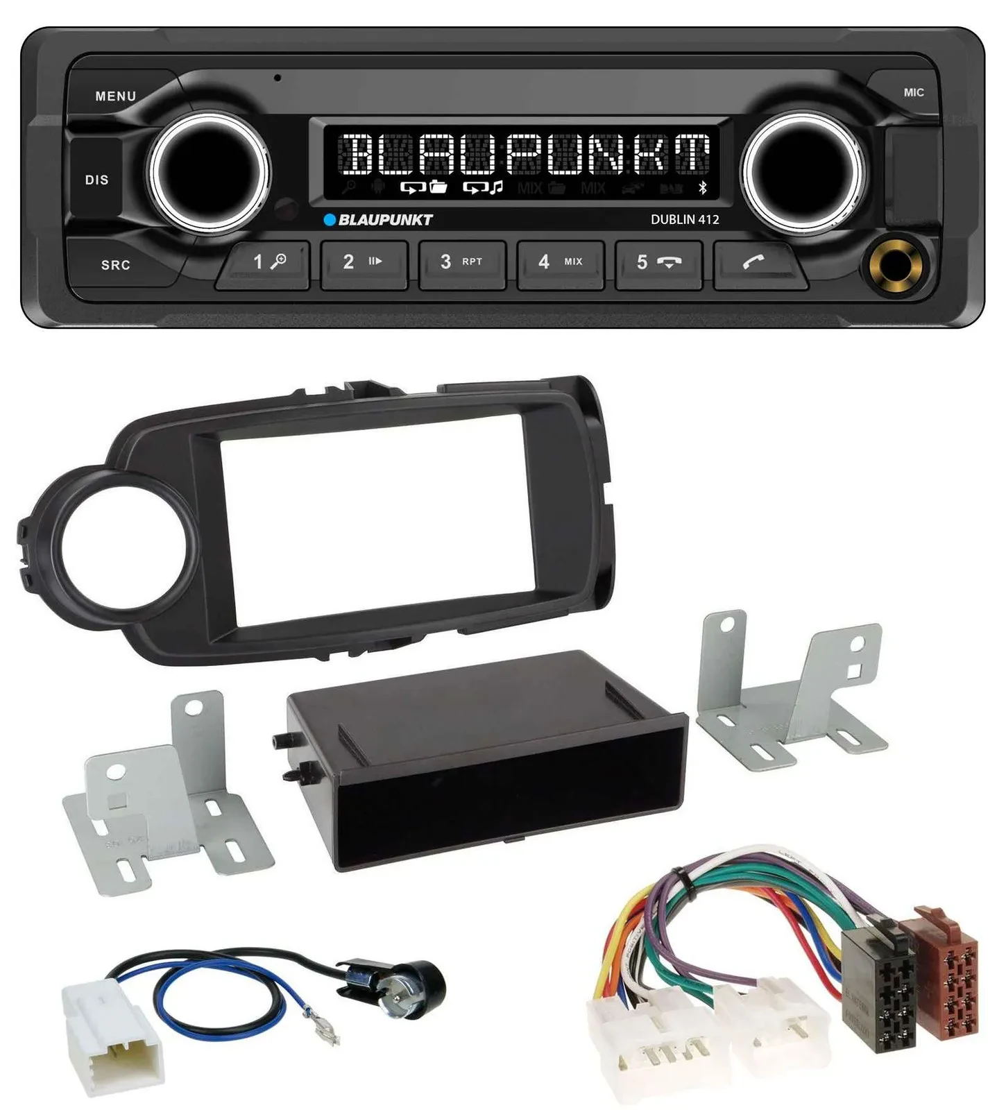 Автомагнитола для Toyota Yaris (2011–2014) Blaupunkt MP3 Bluetooth USB AUX черная