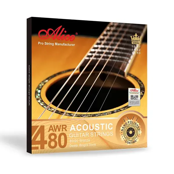 Струны для акустической гитары Alice AWR480-XL Bronze 80/20 10-47