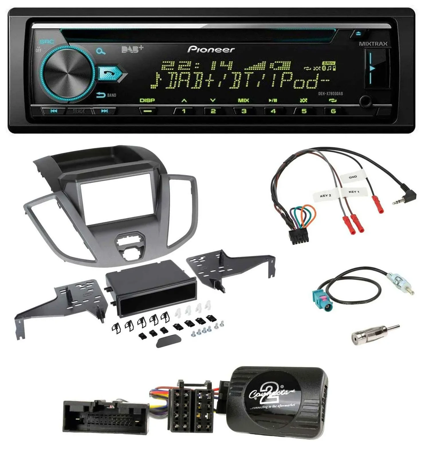 Pioneer DAB Lenkrad CD USB Bluetooth Autoradio für Ford Transit V363 15-18 ohne