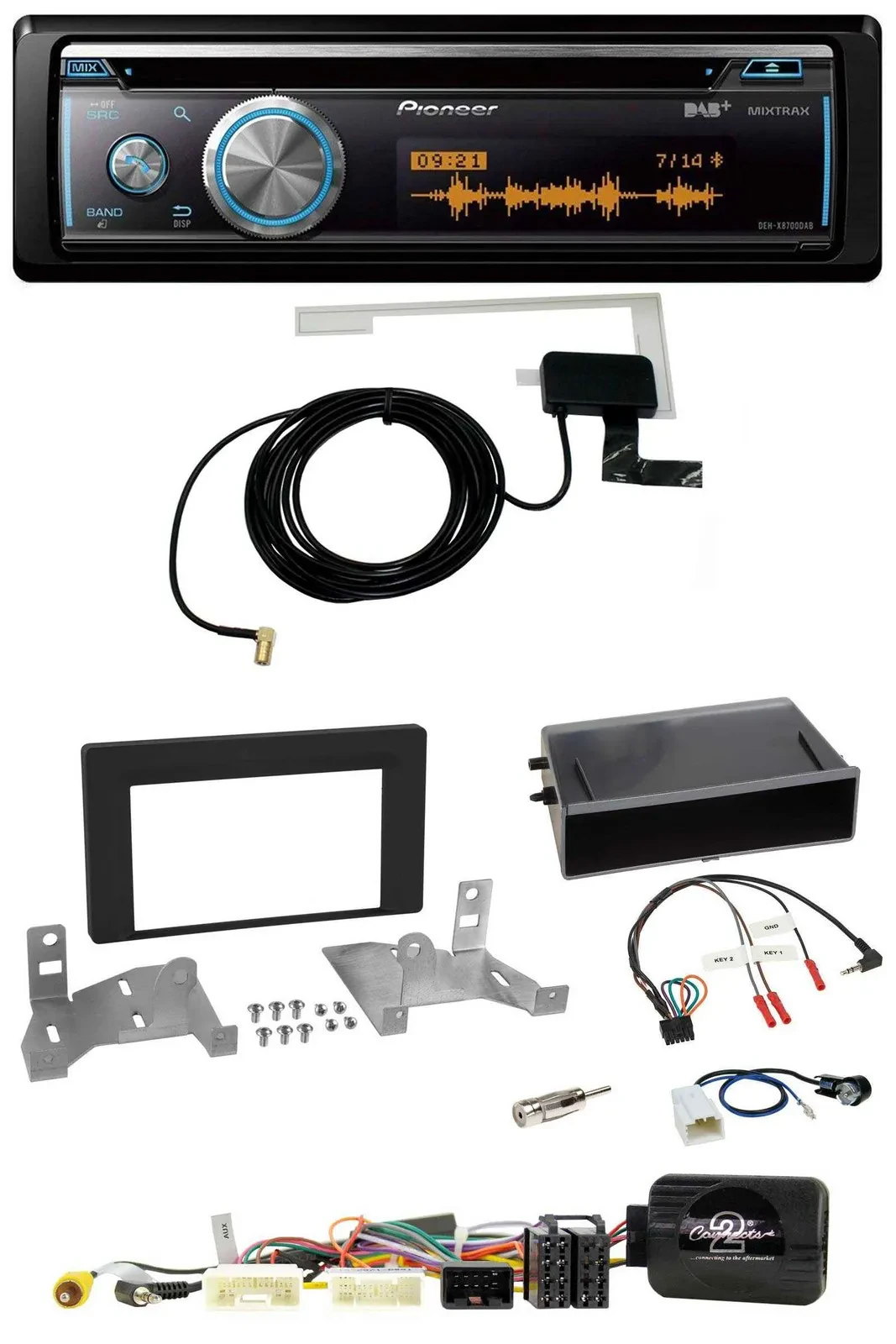 Pioneer Bluetooth DAB Lenkrad USB CD Autoradio für Toyota Aygo AB7 ab 2022 schwa