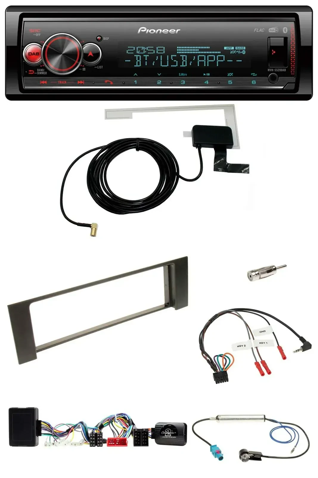 Pioneer Bluetooth DAB USB Lenkrad Autoradio für Audi A4 B6 00-04 Bose Vollaktivs