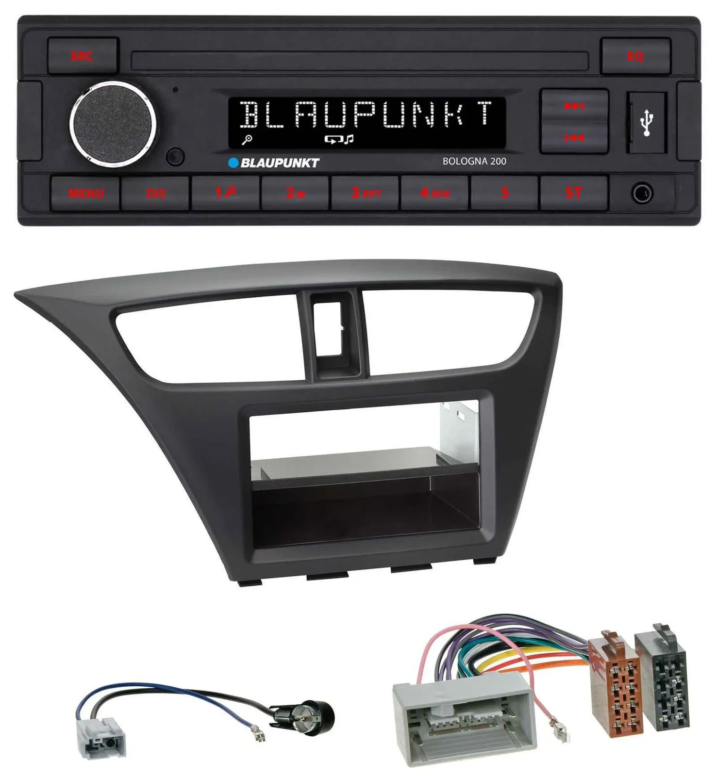 Blaupunkt MP3 AUX USB 1DIN Autoradio für Honda Civic (ab 2012)